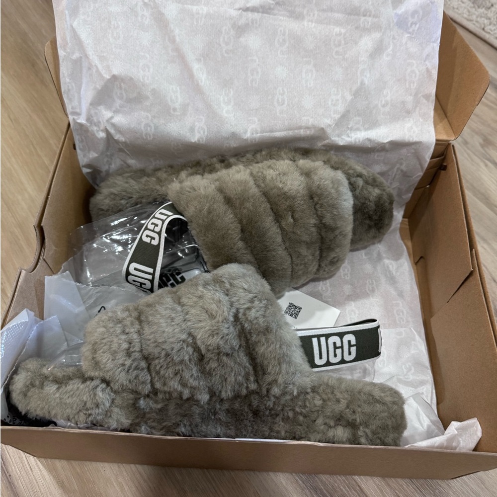 UGG Fluff Yeah Green Slippers